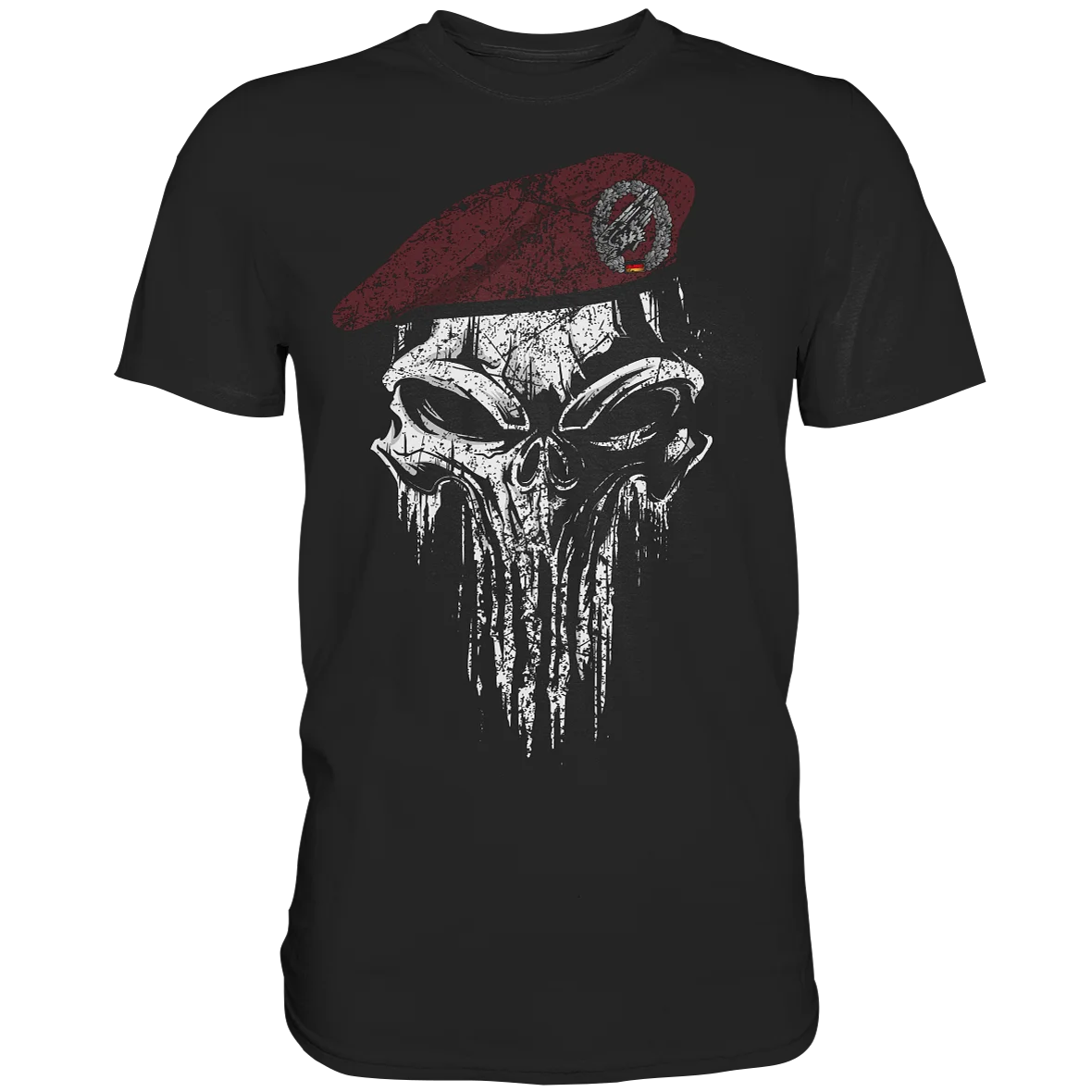 

Deutsche Bundeswehr Paratroopers Beret Skull T Shirt. Short Sleeve 100% Cotton Casual T-shirts Loose Top Size S-3XL