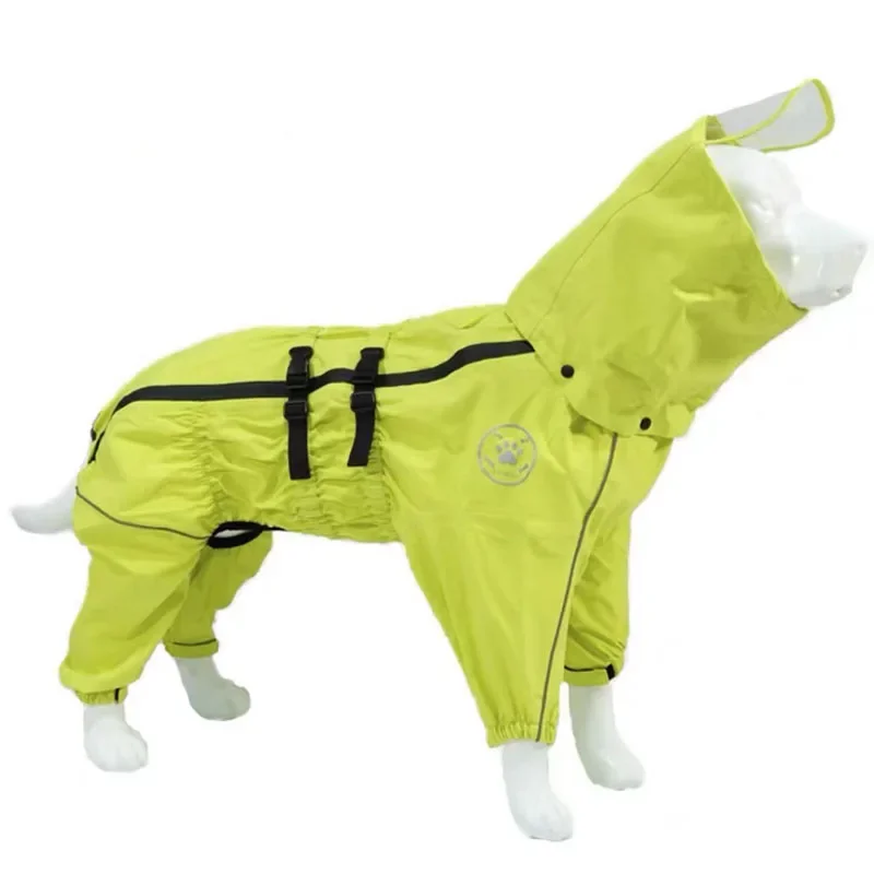 

Dog Raincoat Waterproof Dog Clothes Jumpsuit Warm Rain Jacket For Dogs Reflective Dog Rain Suit Romper Winter Overalls For Dogs