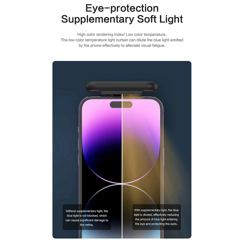 【T68X】Reading Light for Smartphone Eye Friendly Warm Light Portable Night Lamp for Reading Gaming Tool Magnetic Adhesive Lamp