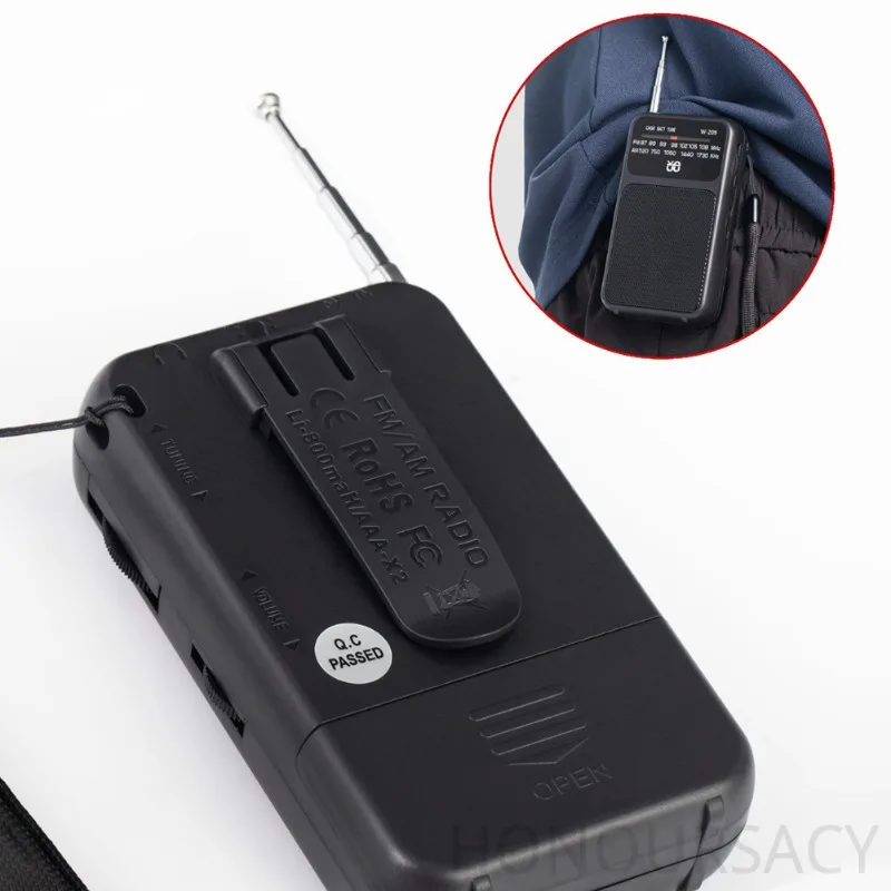 أجهزة الراديو المصباح FM AM 2 الفرقة أجهزة الراديو ستيريو المدمج في المتكلم هوائي تليسكوبي راديو استقبال مع 3.5 مللي متر سماعة جاك W-209 #4