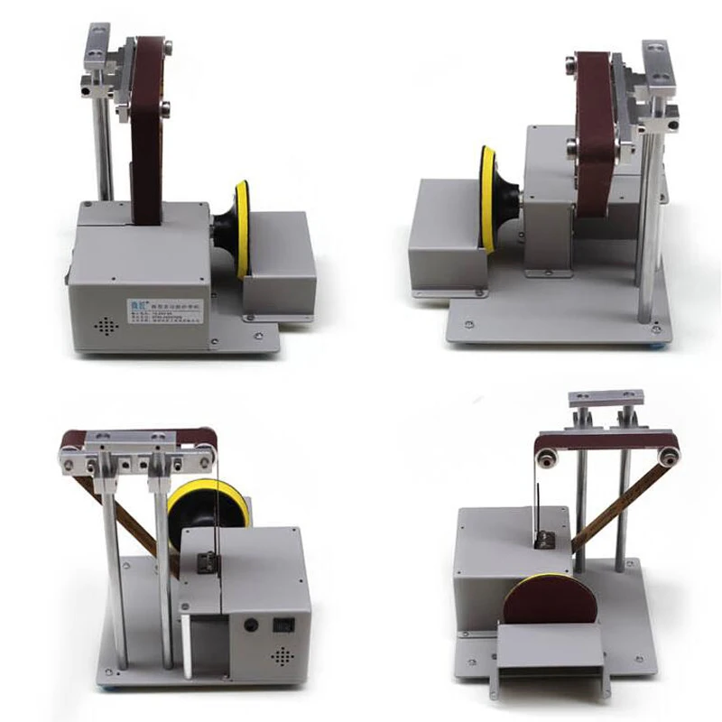 Mini sega da tavolo levigatrice a nastro smerigliatrice lavorazione del legno fatta a mano lucidatura rettifica levigatrice sega da taglio con adattatore di alimentazione