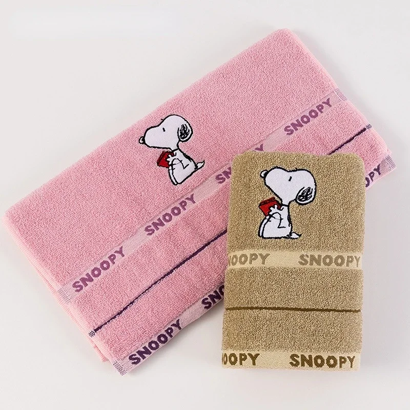 72x34cm Snoopy Thickened cotton Towel Cartoon Children soft affinity face towel Household Absorbent Plush Bath Towel Kid Gift