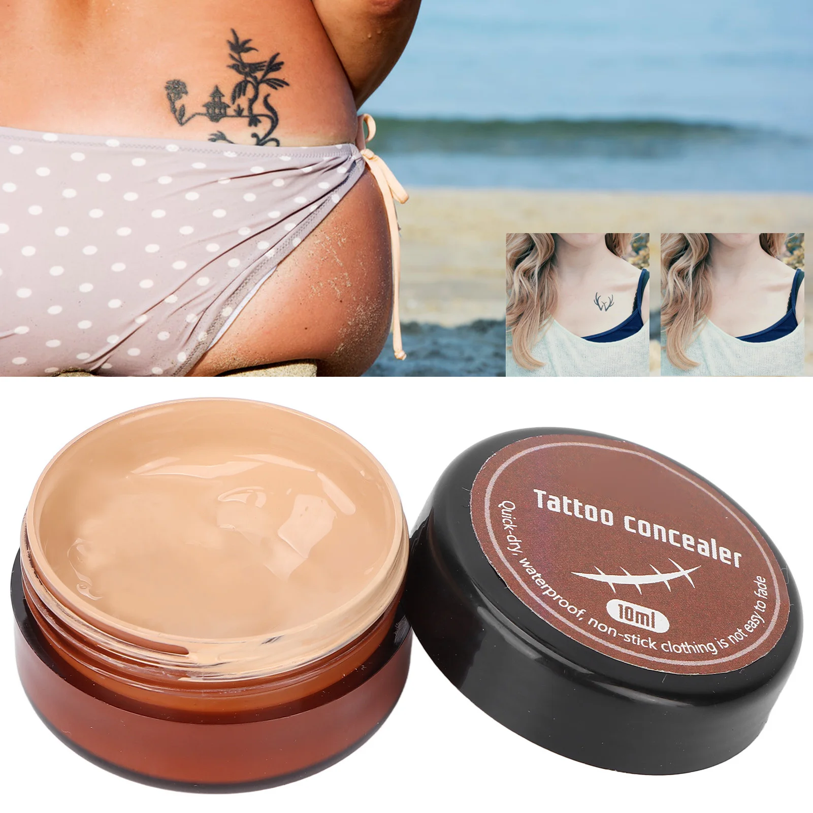 Tattoo Concealer Waterproof Lasting Freckle Scar Cover Cream Body Makeup Cosmetics Tattoo Cover Tool Body Foundation Makeup