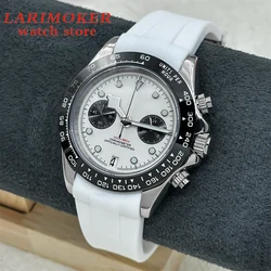 BLIGER 39MM5-pin quartz Chronograph VK64 Men's Quartz Watch Sapphire Glass Snowflake Hand luminous silicone strap