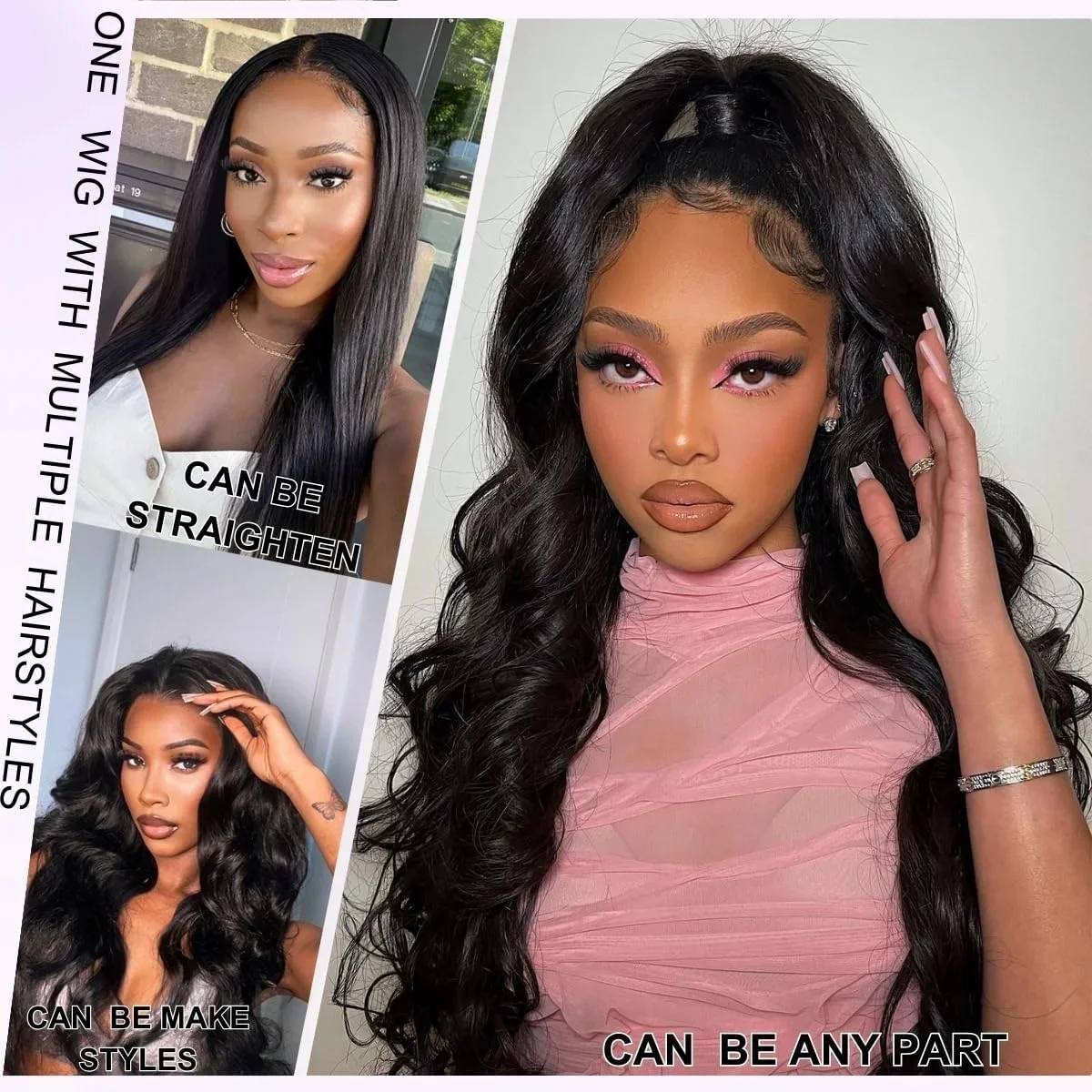 13×4 Объемная волна 13×6 Предварительно сорванные кружевные фронтальные парики из натуральных волос Прозрачный 220 Плотность 5×5 Натуральный цвет Парик фронта шнурка для женщин 1B