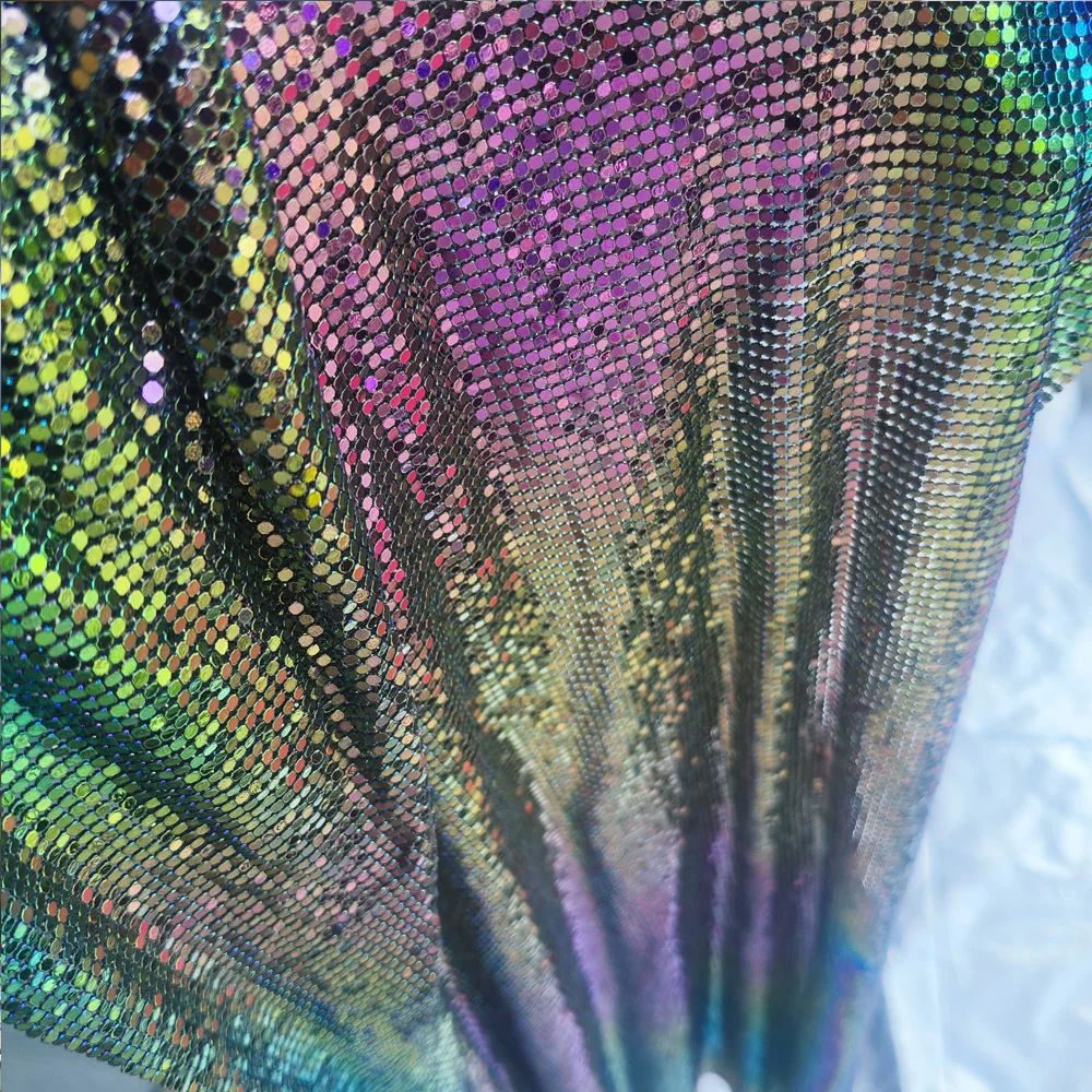 45*30CM Bling Metal Mesh Fabric Metallic Cloth Sequin Sequined Fabric DIY Doll Belt sewing cloth dress Home Decoration Curtain
