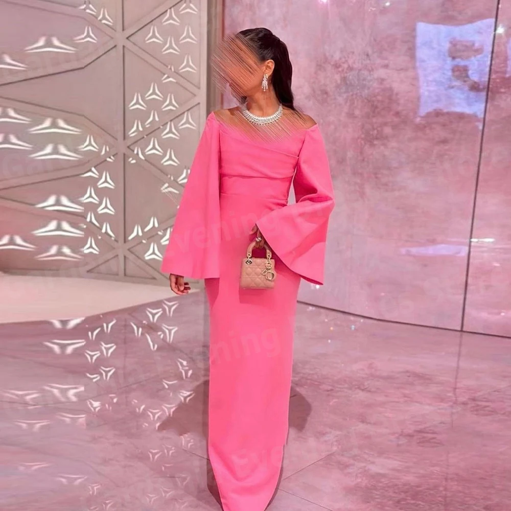 

Simple Mermaid Women's Evening Dresses Long Sleeve Prom Gowns Customized فساتين للمناسبات الخاصة Satin Vestidos De Graduación