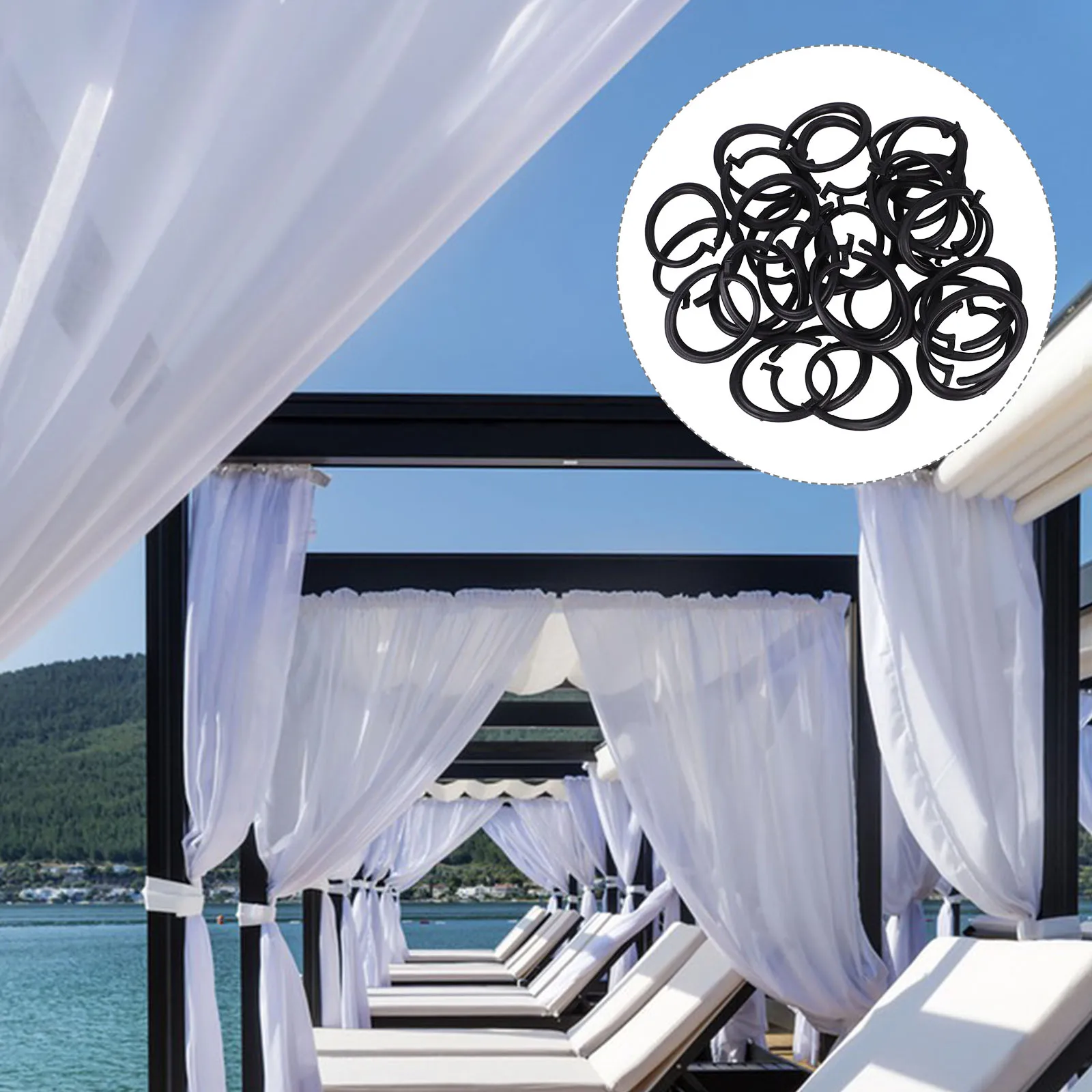 

30pcs Gazebo Curtain Hooks Outdoor Tent Clips for Sunshade Curtains Heavy Duty C Shaped Hooks for Gazebo Rain Resistant