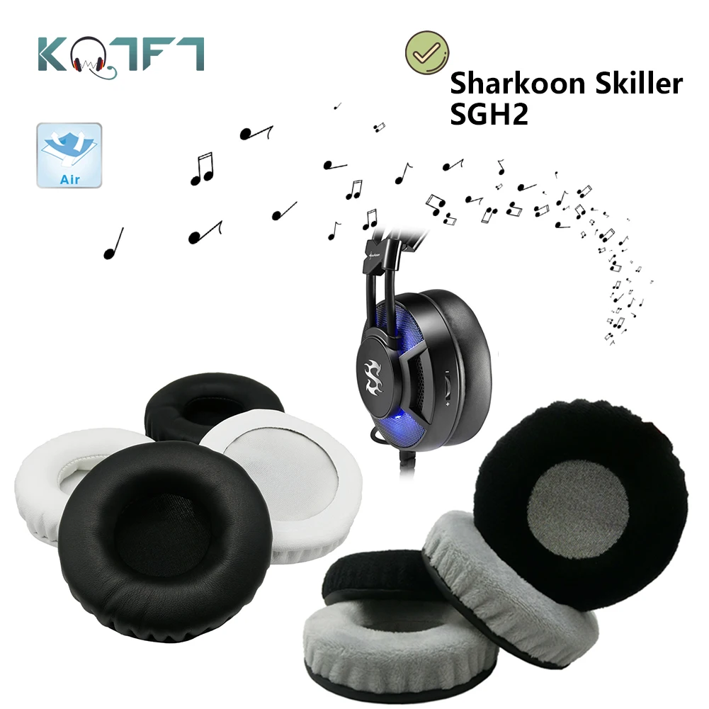 KQTFT flannel 1 Pair of Replacement Ear Pads for Sharkoon Skiller SGH2 Headset EarPads Earmuff Cover Cushion Cups