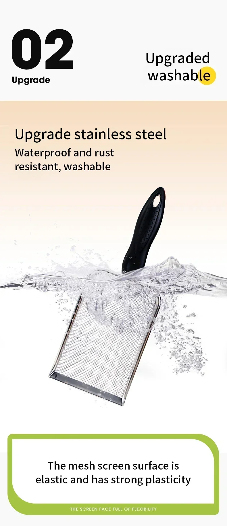 Cat Litter Scoop Fine Hole Stainless Steel Small Hole Cat Poop Shovel Tool Metal Dog Scoop Cleaning Brush AntiRust Litter Shovel