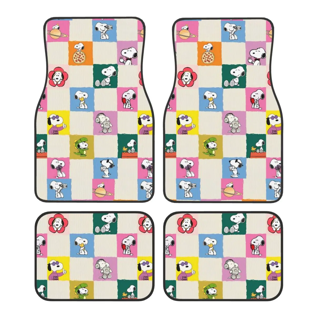 

Snoopys Cartoon Dog Floor Mats for Cars All-Weather Anti-Slip Floor Mats Liner Full Set Car Accessories
