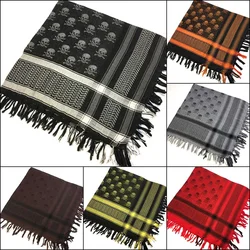 남녀공용 순면 스카프, 사막 숄, 방풍 아랍 Keffiyeh 머리 스카프, 전술 해골 스카프, 100x100cm