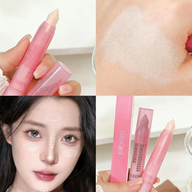 Bebini High Gloss Makeup Stick for Natural Facial Brightening Side Shadow Nose Contour Anti-Sweat Long Lasting Delicate Dyeing P