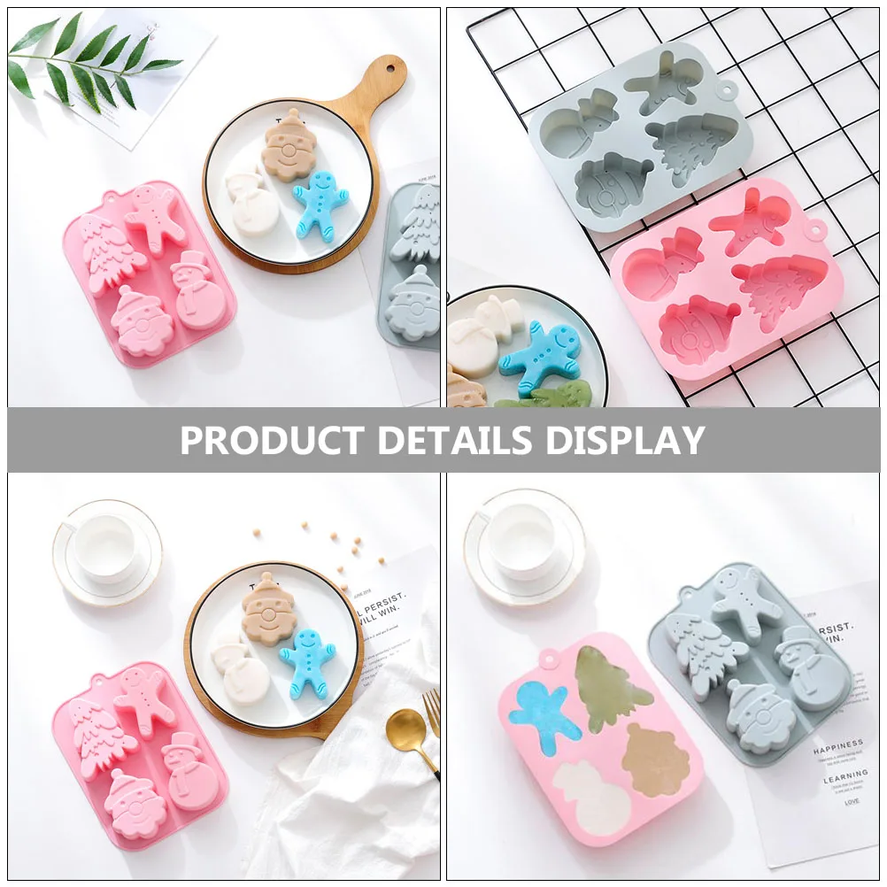

2 Pcs Christmas Cake Mold Baking Supplies Molds for Plugs Removable Pastry Chocolate Silicone Moulds Mousse Tools