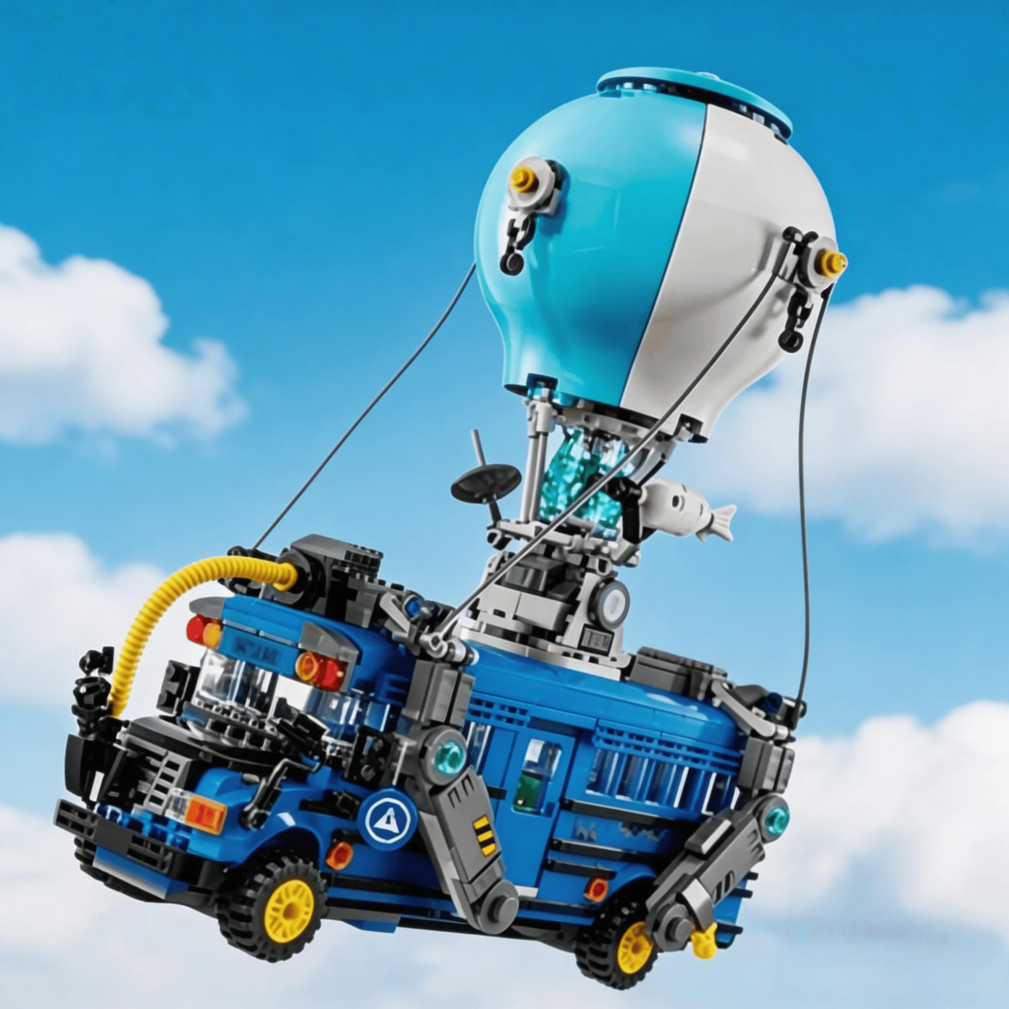 

954pcs home decoration 2026 new balloon blue modular assembly model bus holiday gift 9 bricks adult holiday gift