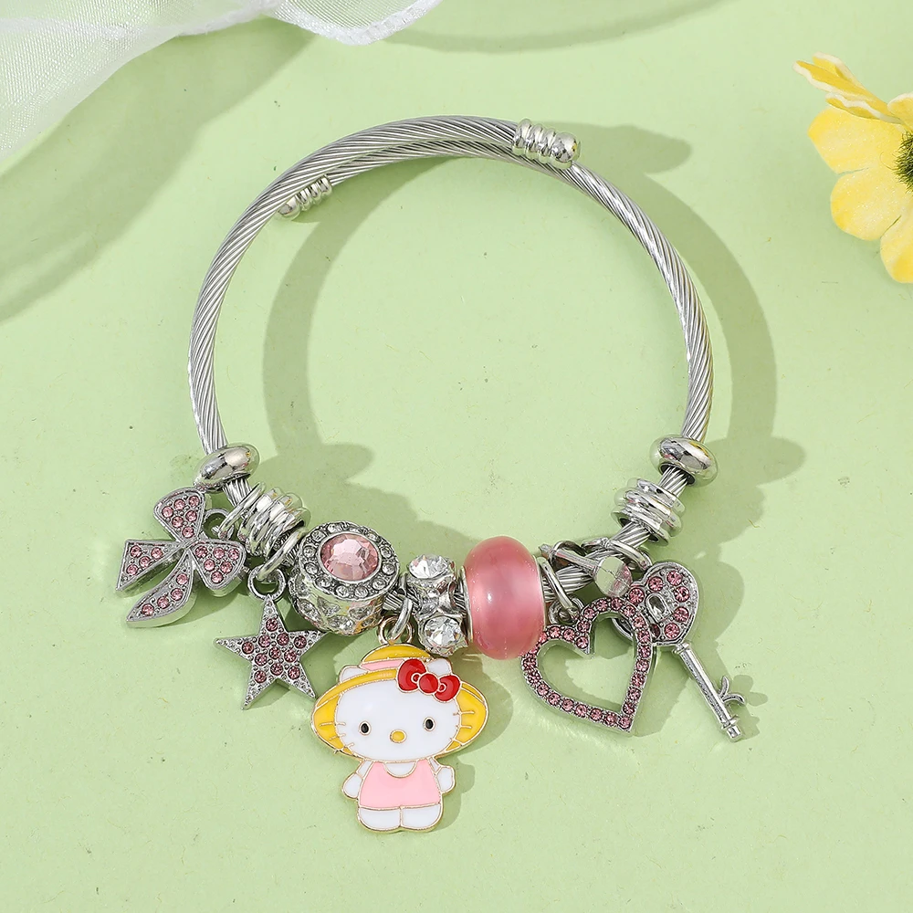 Multi-style anime  Japanese fashion cute ins Hello Kitty DIY beaded bracelet