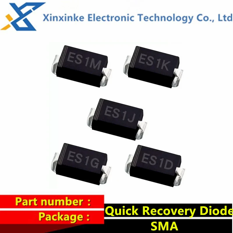 50PCS SMD Quick Recovery Diode Rectifier Diodes ES1M ES1K ES1J ES1G ES1D SMA DO214AC ES2M ES2J ES2G ES2D DO214AA SMB