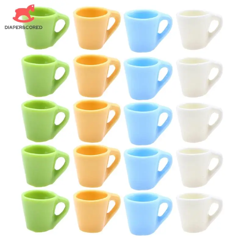 

4/5pcs Dollhouse Miniature Candy Color Water Mug Drink Cup Model Kids Pretend Play Toy Doll House Decor Accessories