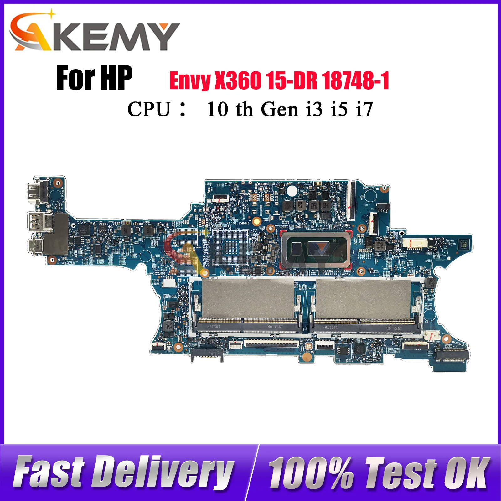 

L53569-601 L53568-601 для материнской платы ноутбука HP Envy X360 15-DR 18748-1 с процессором i5 i7 DDR4 100% полностью протестировано