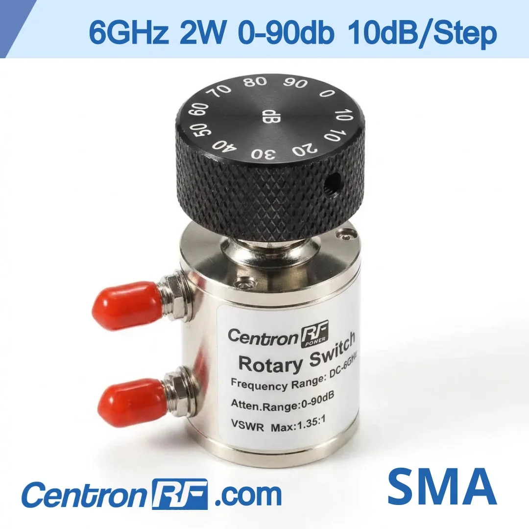RF-POWER 6GHz 2W 0-90db SMA 10dB/Step Variable Attenuator Rotary Free Shipping