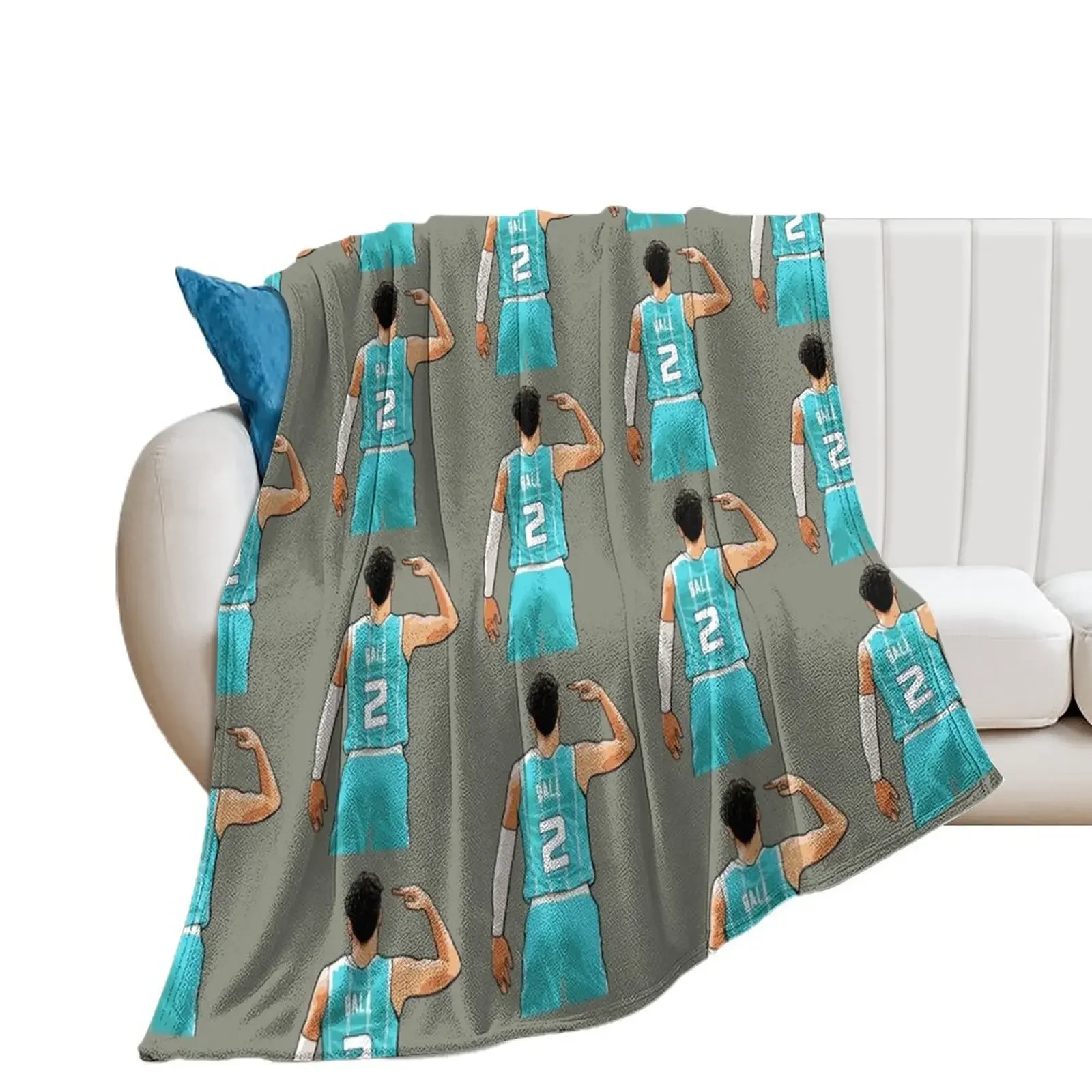 Lamelo Ball melo Vector Standing Throw Blanket Retros Sofa Quilt Cute Blankets