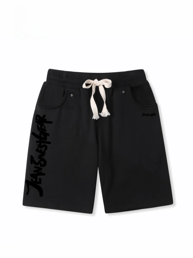 

Джинсы свободного покроя в стиле ретро с буквенным принтом, повседневные брюки для мужчин и женщин, большие размеры, удобные свободные брюки длиной пять четвертей