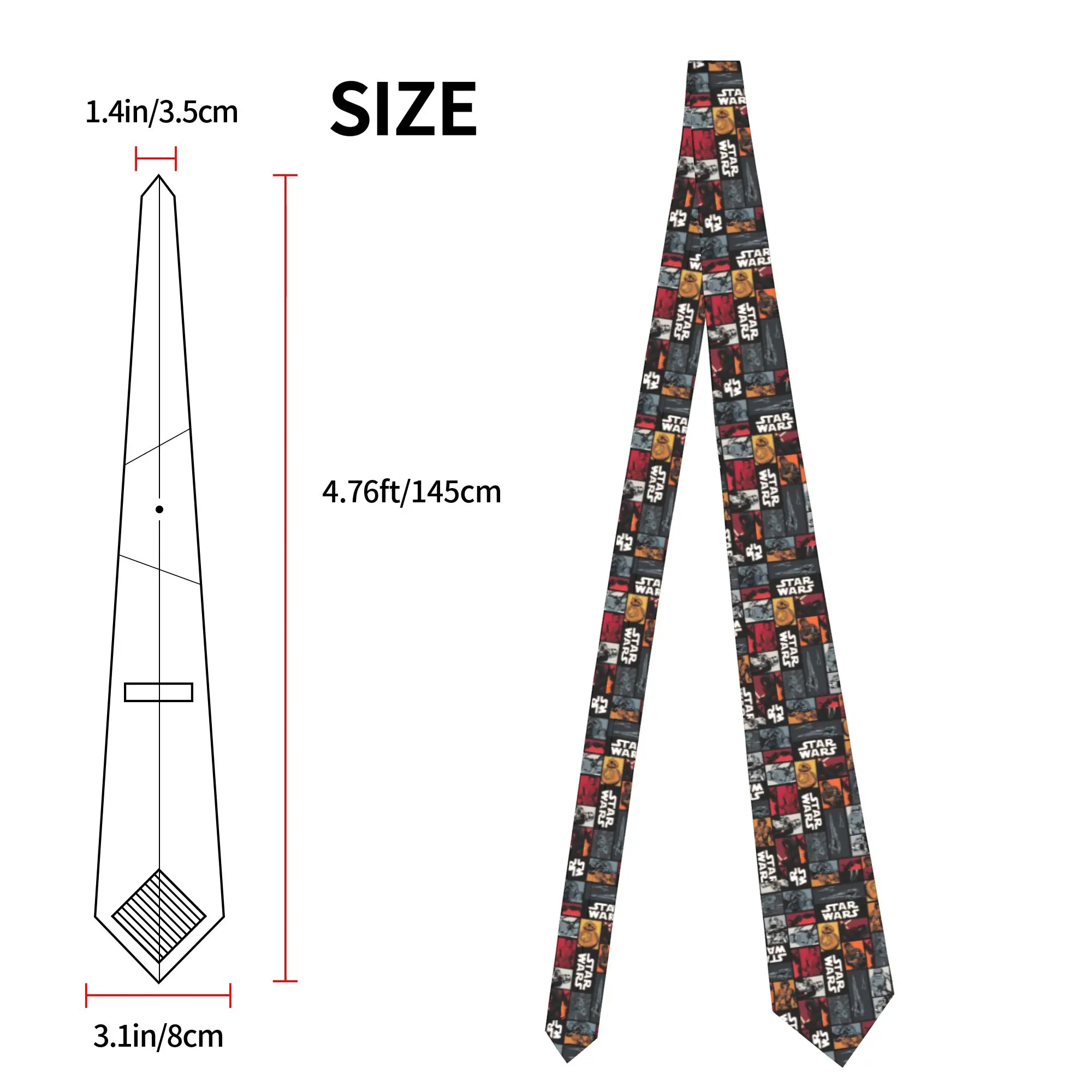 Darth Vader R2-D2  Neckties Polyester 8 cm Casual  Classic Neck Ties Star Wars for Mens Suits Accessories Gravatas Wedding Party view 4