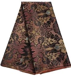 African Luxury Hot Sale Fashion High Quality 3D Damask Embroidery Headtie Fabric For Women Wedding Party Wrapper Hat  2.5 Yards