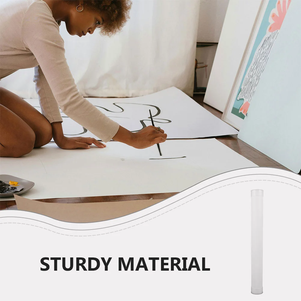 4 قطعة أنابيب تخزين بلاستيكية مع قبعات وثائق ملصق منظم تخزين أنبوب البريد للشحن والتخزين