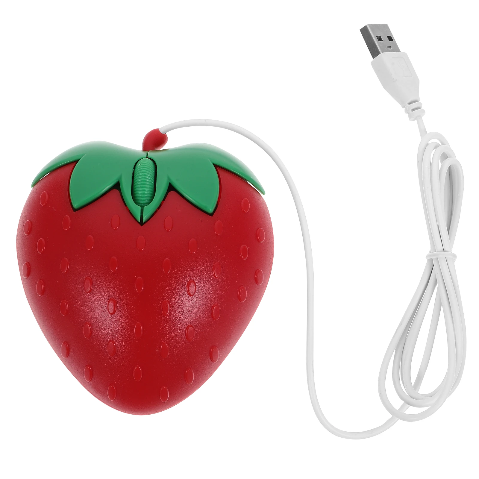 

Pink Strawberry USB Wired Mouse for Laptop Cute Small Office Gaming Girl Gift Red Color Portable Optical Computer Mouse