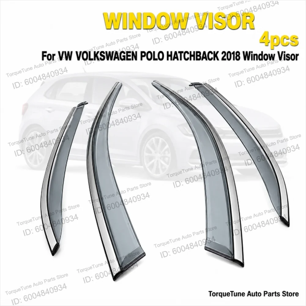 Direct Fit Premium Window Visor Wind Deflector For VW VOLKSWAGEN POLO HATCHBACK 2018 Injection Rain Guard Vent Visor