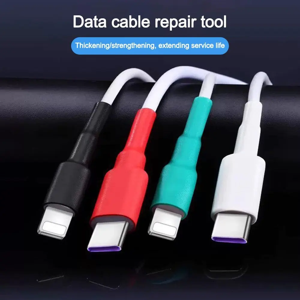 10Pcs Waterproof Charging Cable Sleeve USB Cable Protector Wear Resistant Heat Shrink Tubing Flexible Cable Protector Sleeve