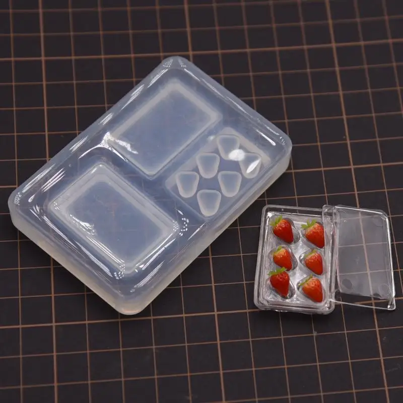 Multi-size Mini Three-dimensional Strawberry Silicone Mold Resin Clay Mold DIY Doll House Mini Strawberry Making Tool
