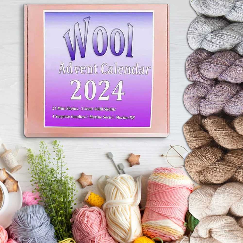 تقويم عيد الميلاد النهائي مع خيوط مصبوغة يدويًا وإكسسوارات محبوكة من الصوف الناعم فكرة هدية رائعة لمهرجان العطلات #1