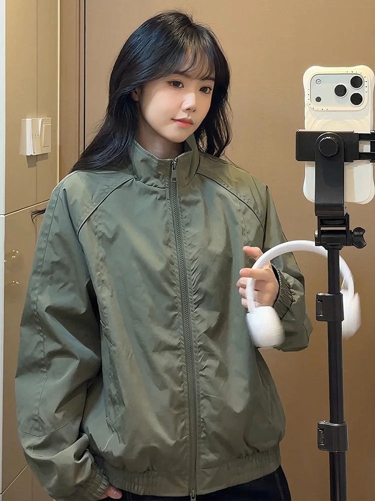 

Мужская весенняя куртка-бомбер в американском стиле, с отложным воротником, для подростков, в стиле бейсбольной формы, с деконструированным дизайном, CleanFit