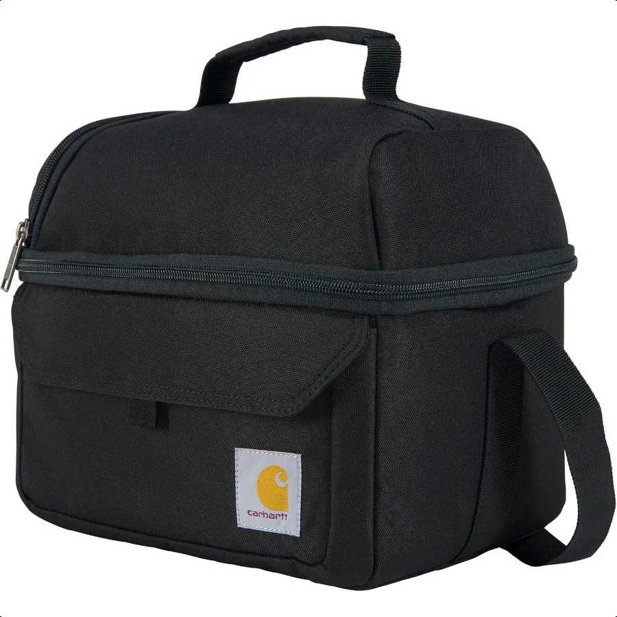 

12 Can Two Compartment Lunch Box Durable FullyInsulated Lunch Bag for Women Men Large Lunchbox Black