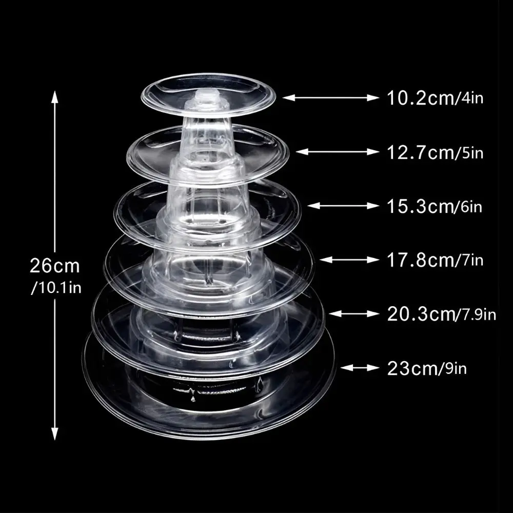 1pc 6-Tier Clear Acrylic Macaron Tower Display Stand for Wedding, Birthday Party, Bakery Cookie & Pastry Decor YMY