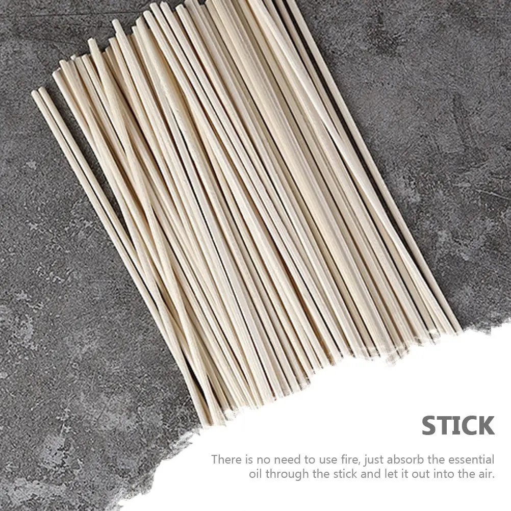 100pcs Essential Oil Reed Diffuser Sticks Natural Aroma Volatile Sticks For Home Office Bathroom Scented Air Freshener Supplies