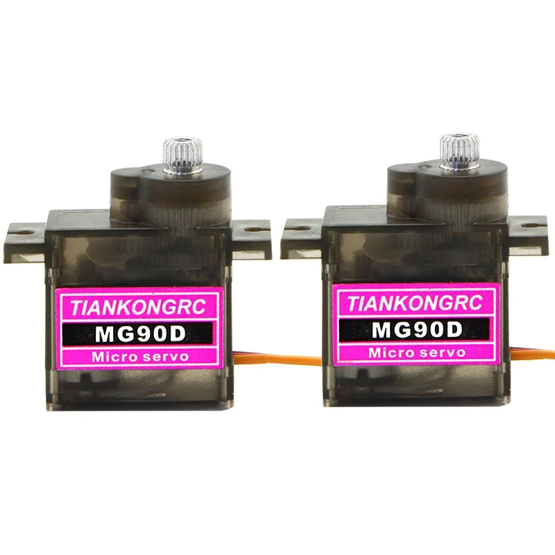 Mini servomotor MG90D de 10 piezas, 9g, rodamiento de alto par, actualizado MG90S para coche, Helicóptero, Avión, 450, Juguetes DIY, engranaje de Metal