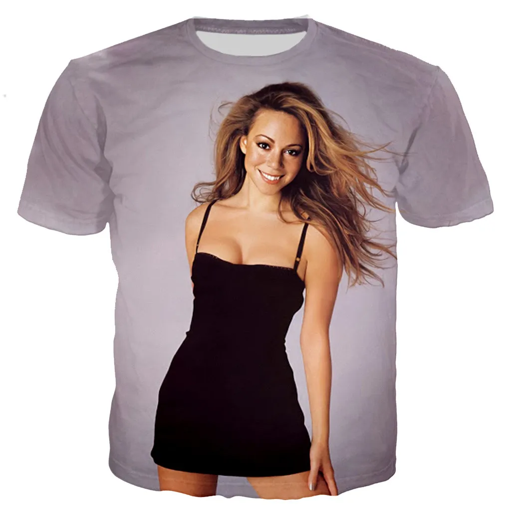 2023 New Mariah Carey 3D Printed T-shirt Men Women Fashion Casual Hip Hop Style T Shirt Harajuku Streetwear Oversized Tops Tee