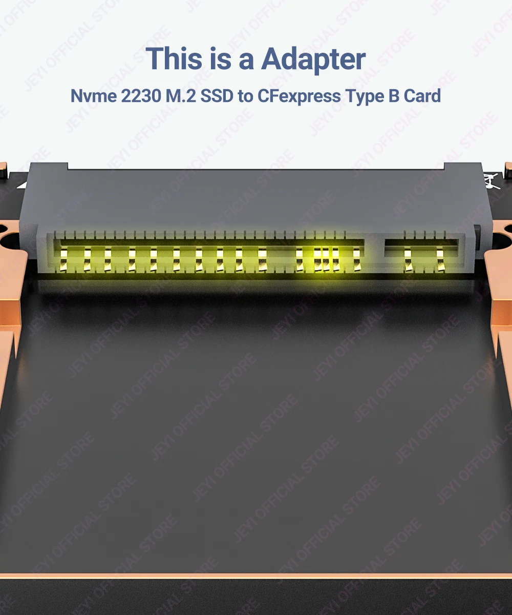 JEYI 2230 M.2 NVMe SSD auf CFE Typ-B-Adapter aus reinem Kupfer, Erweiterungsspeicher CFexpress-Karte für NIKON Z6/Z7/Z8/Z9/D6, CANON R3/R5C – Detail 4