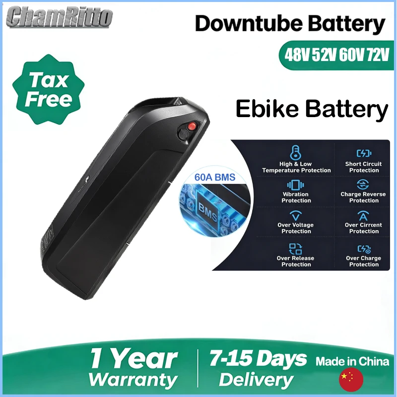 E bike battery 72v 1000w 40ah electric bike battery 48v60v 30/50ah motor bicicleta elétrica lithium ion 52V 2000w conversion kit
