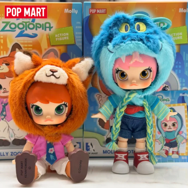 POPMART MOLLY X ZOOTOPIA Серия: Слепая коробка-сюрприз, игрушки, куклы, милые аниме-фигурки, настольные украшения, подарок
