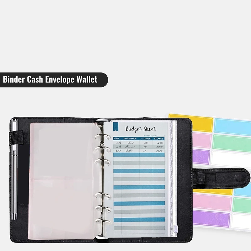 Enveloppes de trésorerie en PVC transparent, classeur projecteur, classeur à l'horizon, 12 enveloppes de trésorerie évaluées