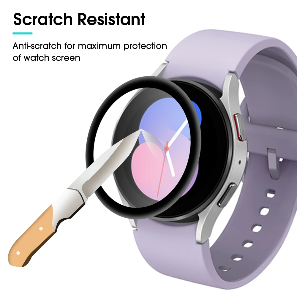 Protetor de Tela Curvo 3D para Samsung Galaxy Watch, Película Protetora SmartWatch, 4 5 Pro, 5 Pro, 40mm, 44mm