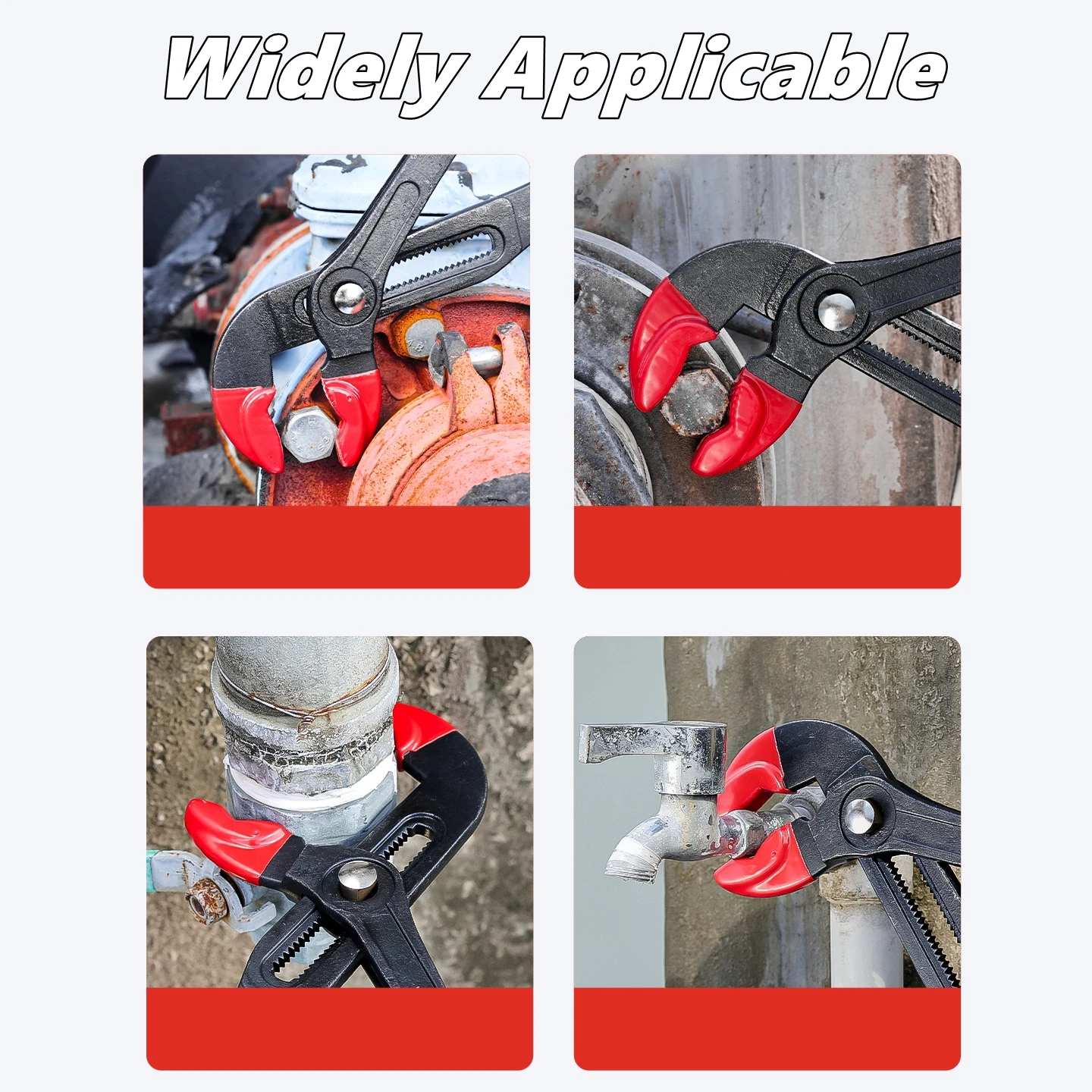 7/10/12 بوصة كماشة مضخة متعددة الوظائف سريعة التعديل ، كماشة مضخة مياه كبيرة الفتح سريعة الإصدار مفتاح ربط أنابيب السباكة #4