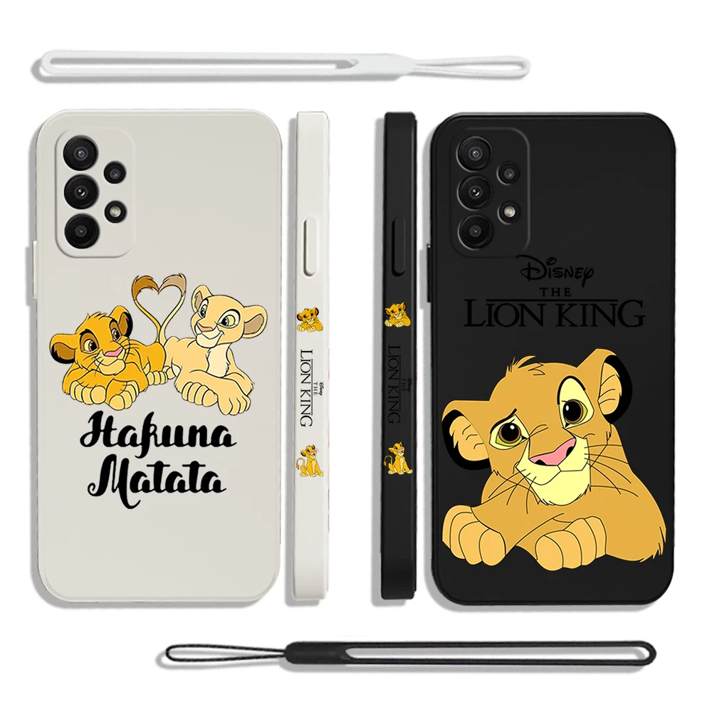 Lion King Simba Case For Samsung A54 A34 A73 A53 A33 A23 A14 A13 A03 A04 A72 A52 A32 A22 A12 A71 A51 4G 5G With Hand Strap