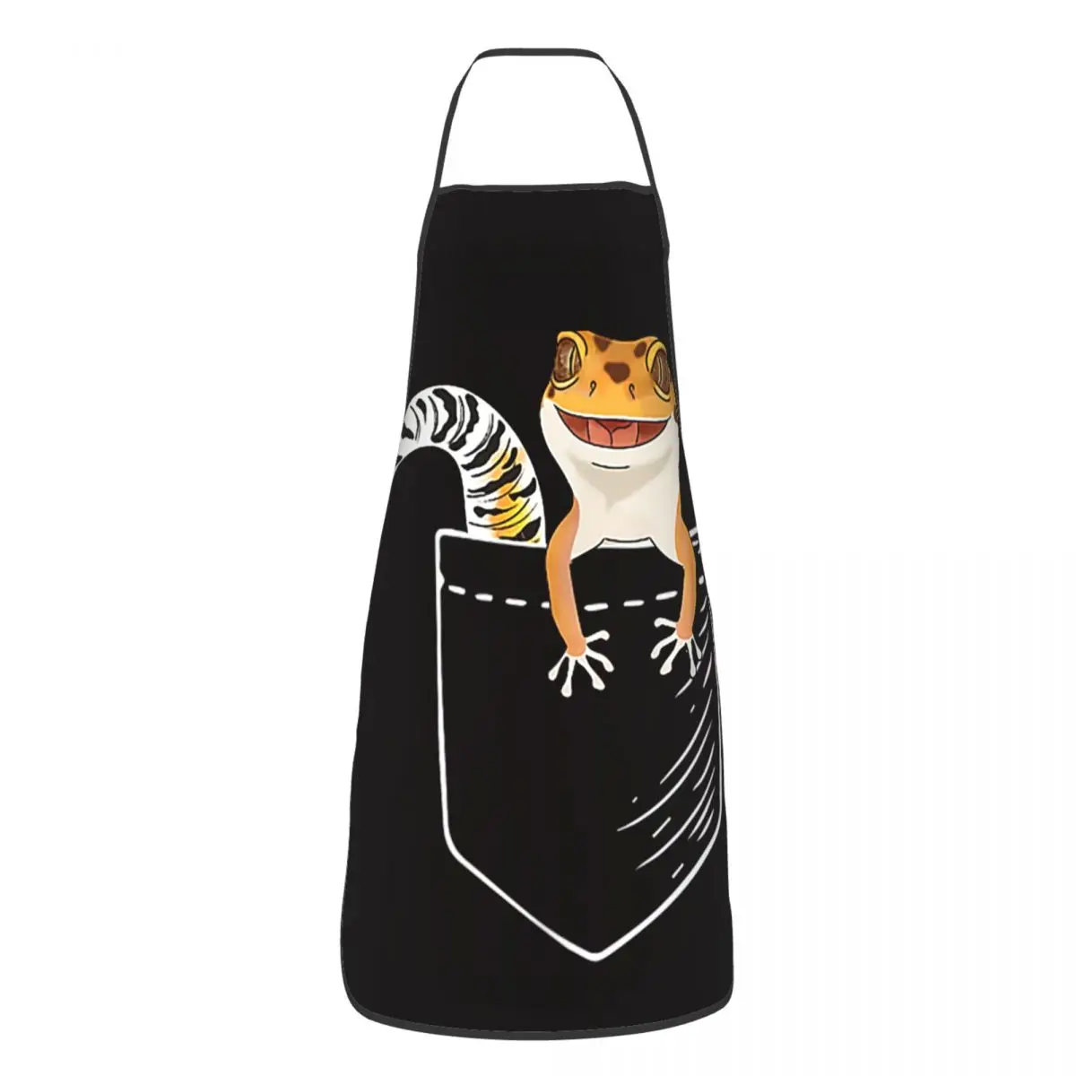 Custom Leopard Gecko Funny Aprons Women Men Adult Unisex Kitchen Chef Bib Tablier Cuisine Cooking Baking Painting