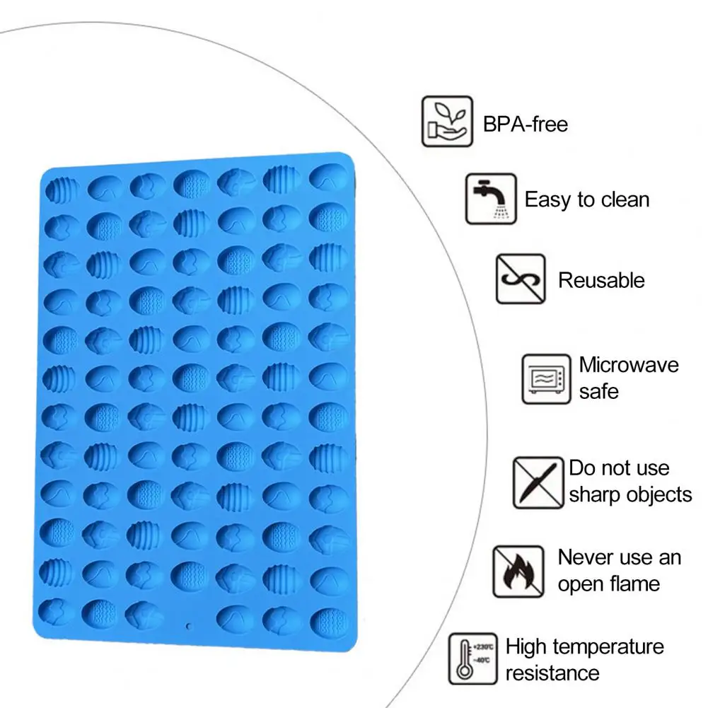 Odor-free Silicone Mold Reusable Easter Egg Mold Easter Egg Silicone Mold for Diy Cake Decorating Chocolate Candy Jelly Ice