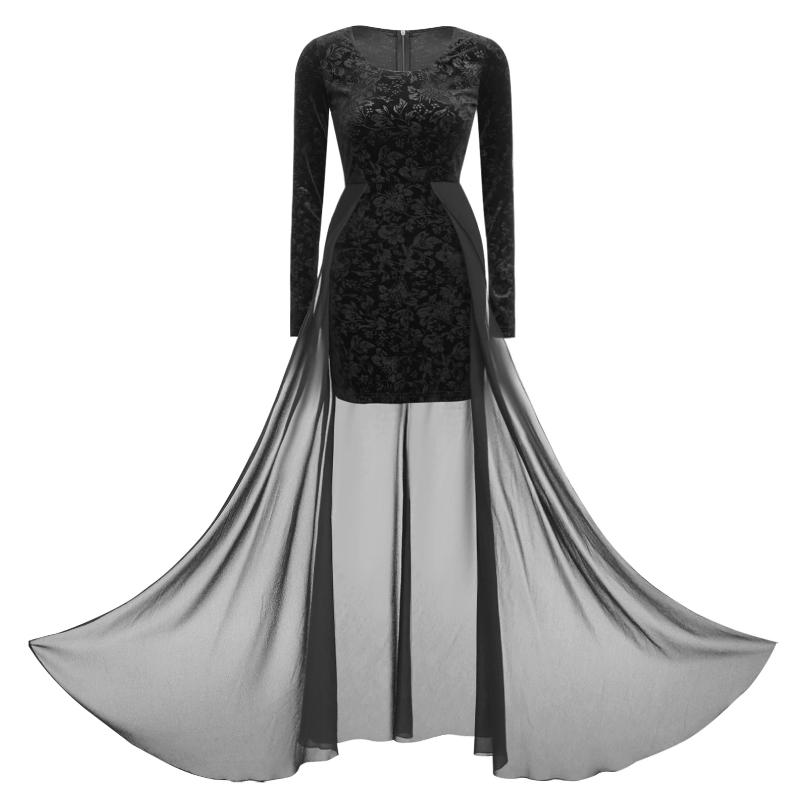 Women Festive Prom Bodycon Dress Velvet Floral Dress for Engagement  Gown Evening Wedding Party Dresses Elegant Robe De Soiree